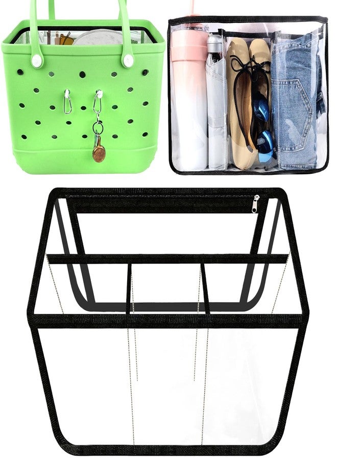 Kooterfun Clear Beach Bag Organizer Inserts for X Large Bogg Bag Accessories, Original Waterproof Insert Divider Pouch, Compatible Other Rubber Tote Bags, Organizing Your Bags and Divide Space - Image 1
